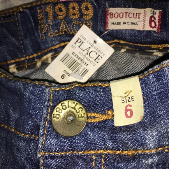 Children’s Place Bootleg Butterfly Jeweled Jeans NWT Size 6 Denim - Picture 8 of 14